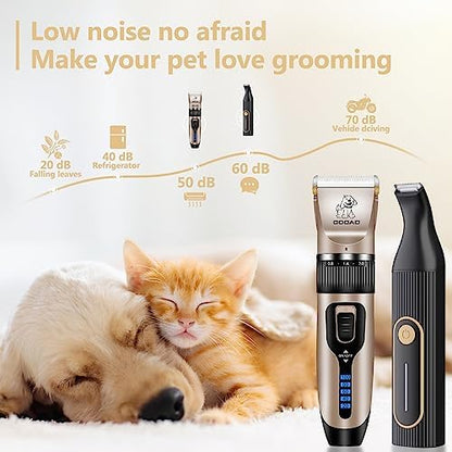 Dog Clippers Grooming Kit and Paw Trimmer for Heavy Thick Hair&Coats