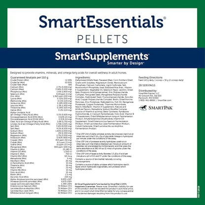 SmartEquine Nutrition Essentials SmartPak | Nutritional Supplement for Horses | Containing Essential Vitamins, Minerals, Amino Acids, and Omega 3 | Healthy Skin & Horse Coat | 28 Days Supply