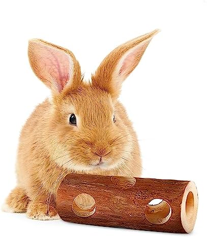 SunGrow Rabbit Log Chew, 8 Inches, Fresh Lumber Contemporary Textured Design, Log Chew Teeth Care Toy, for Chinchilla, Hamster, Guinea Pig, Gerbils, Small Animals