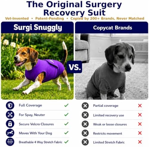 Surgi Snuggly Dog Surgery Recovery Suit, Cone Alternative, Spay/Neuter M