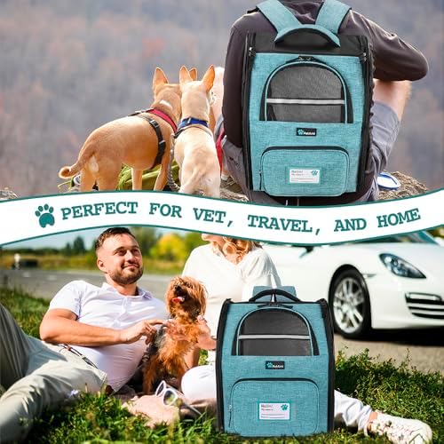 PetAmi Dog Backpack Carrier Airline Approved Cat Pet Puppy Bag, Turquoise