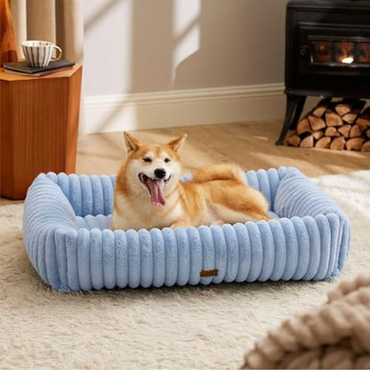 Bedsure ComfyFleece™ Cute Dog Beds Large Sized Dog Washable，36in Blue