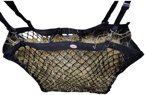 XL Double-Sided Knotless Slow Feed Hay Net – Holds 5–6 Flakes, 2"x2" Openings, Comfortable for Horse Muzzles, 1000D Mesh Side Gussets, Adjustable Hanging Strap, Durable & Safe Design
