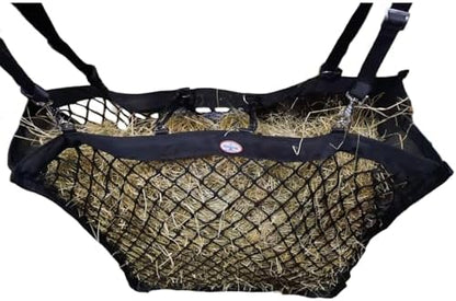 XL Double-Sided Knotless Slow Feed Hay Net – Holds 5–6 Flakes, 2"x2" Openings, Comfortable for Horse Muzzles, 1000D Mesh Side Gussets, Adjustable Hanging Strap, Durable & Safe Design