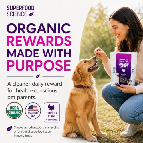 Organic Turkey Dog Treats Soft Chewy Jerky Small & Large Dog Training Bites
