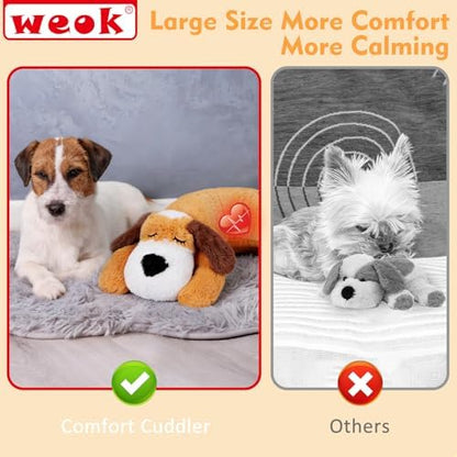 WEOK Heartbeat Puppy for Dogs-for Separation Anxiety Relief, Heartbeat Stuffed Animal Anxiety Calming Behavioral Aid Plush Toy for Dogs Cats Pets