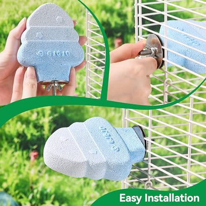 2 Pack Parrot Perch for Cage Bird Beak Grinding Stone, Volcanic Rock Mineral Bird Perch, Parrot Cage Accessories for Parakeets Budgies Cockatiels, Lovebirds Small to Medium Birds