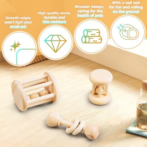 AOWPFVV Wooden Bunny Toys,Safe Rabbit Toys for Guinea Pigs,Small Animals
