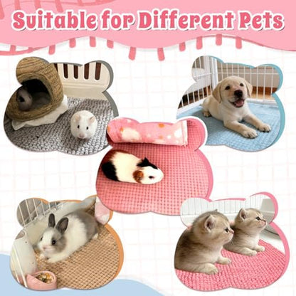 Guinea Pig Cage Liner, 8 PCS Washable Fleece Bedding Pad