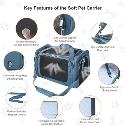 EliteField Deluxe Soft Pet Carrier for Cats and Dogs (3-Year Warranty)
