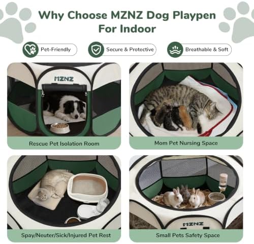 Dog Cat Small Animal Puppy Playpen Crate, Large, Dark Green