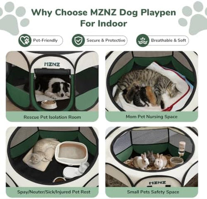 Dog Cat Small Animal Puppy Playpen Crate, Large, Dark Green
