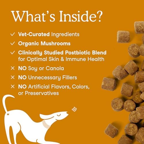 Fera Pets Dog Allergy & Immune Support with Turkey Tail Mushroom, 90 Chews