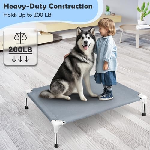 Elevated Dog Bed, Raised Dog Bed for Large Dogs, Cooling Dog Cots Beds