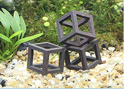 XMHF 5Pcs Ceramic Aquarium Small Fish Shrimp Crayfish Breeding Cube Block Shelter Gray
