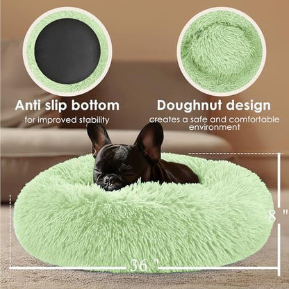 Extra Large Dog Beds, 36in Human Dog Anxiety Relief Comfort Bed (Green)