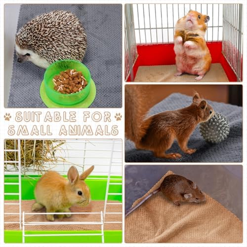 VitalCozy 10Pcs Guinea Pig Cage Liner Washable, Grid, 18x24 Inch, Coffee
