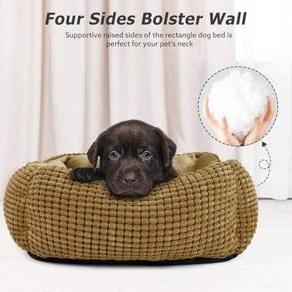 MIXJOY Dog Beds for Medium Dogs Washable, Rectangle Pet Bed Medium Size Dog, Orthopedic Sleeping Pet Sofa Bed, Soft Calming Cat Beds for Indoor Cats, Anti-Slip Bottom with Multiple Size