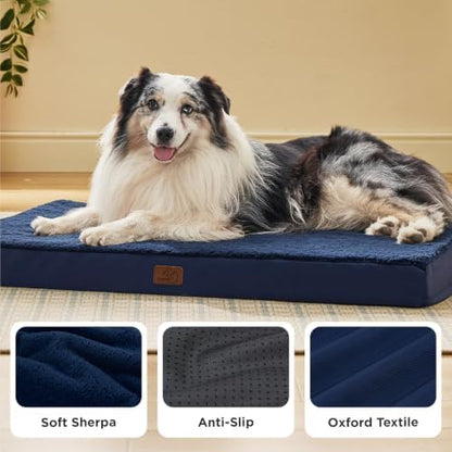 Bedsure XL Dog Bed for Crate, Pet Bed with Washable Cover, 41x29 Inch Navy