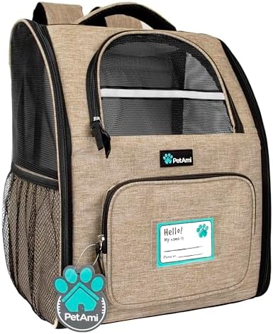 PetAmi Dog Backpack Carrier Airline Approved Cat Pet Puppy Bag, Taupe