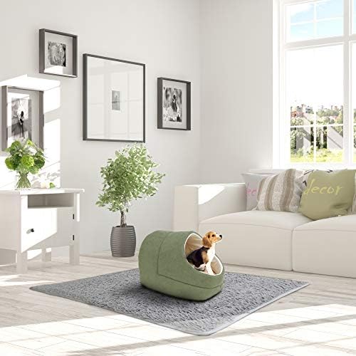 Self Warming Burrow Cat Bed, Washable Pet Hideway House