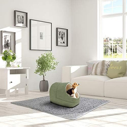 Self Warming Burrow Cat Bed, Washable Pet Hideway House