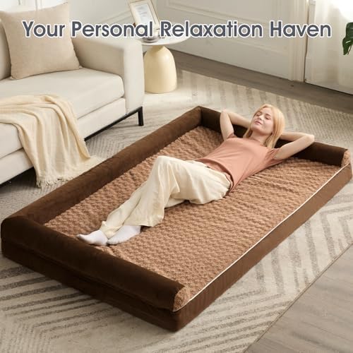 BFPETHOME Orthopedic Washable Human Dog Bed for Adult & Dog Cozy Sleep