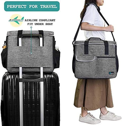 PetAmi Dog Travel Bag Organizer, Pet Supplies Tote Diaper Bag, Gray Large