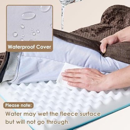 EHEYCIGA Large Dog Bed Memory Foam for Crate, Orthopedic Dog Bed Large Size Dogs with Washable Removable Cover, Waterproof Pet Sofa Couch with Nonskid Bottom, 35x22x6, Brown