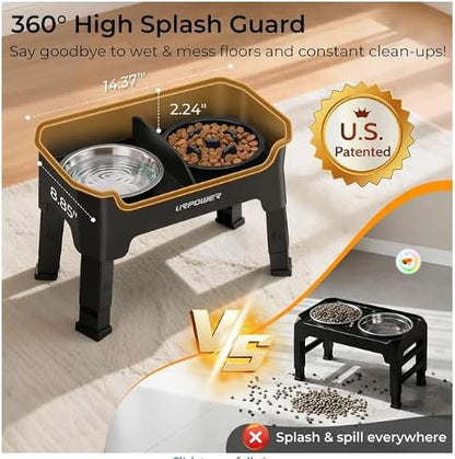 URPOWER Elevated Dog Bowls for Small Dogs, 3-in-1 Raised Stand