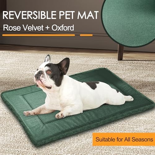 Dog Crate Pad Washable Cat Dog Pet Bed for Crate kennel Large Mat 36inGreen