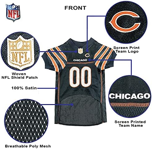 Pets First NFL Chicago Bears Dog Jersey - Size 3X-Large. Licensed Football Jersey Costume