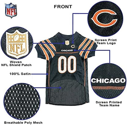 Pets First NFL Chicago Bears Dog Jersey - Size 3X-Large. Licensed Football Jersey Costume