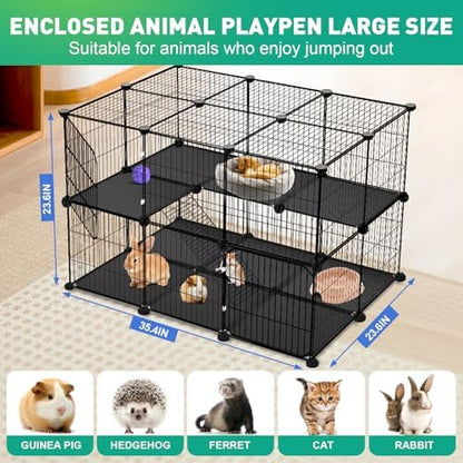 VISCOO 41 Panels Pet Playpen, 35.4" x 23.6" x 23.6" Small Animal Playpen