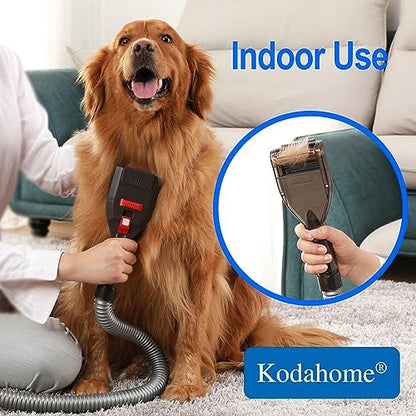 Dog Brush Vacuum Attachment with 1"-1.75" Universal Adapters for Vacuum Cleaners, Pet Hair Shedding Grooming Tool Kit with Long Extension Hose