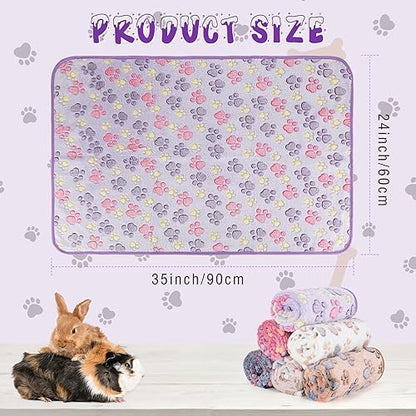 YUEPET 6 Pack Waterproof Guinea Pig Blankets, Fleece Cage Liners, M