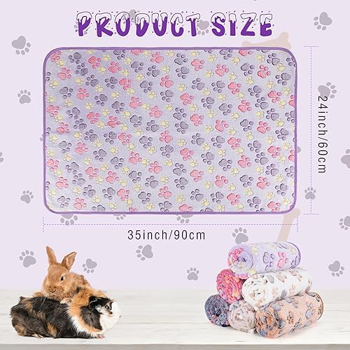 YUEPET 6 Pack Waterproof Guinea Pig Blankets, Fleece Cage Liners, M
