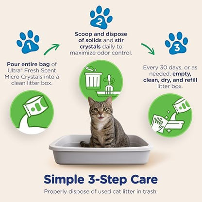 Ultra by Cat's Pride Fresh Scent Micro Crystals, Soft on Paws Litter, 15lb