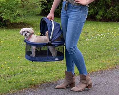 Pet Gear No-Zip View 360 Pet Carrier & Car Seat, Navy, 20"