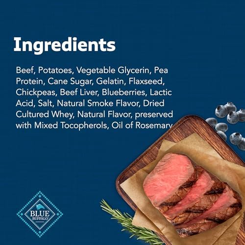 Blue Buffalo Stix Natural Soft Moist Dog Treats Togo Beef Recipe, 1oz Bags, (Pack of 36)