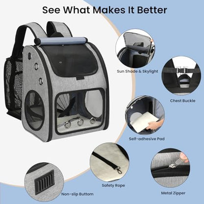 Expandable Cat Carrier Backpack, Large Space,Airline Approved, XL