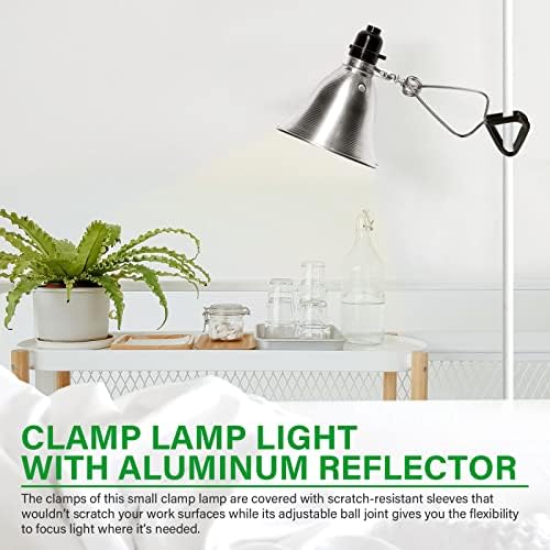Simple Deluxe Clamp Lamp Light with 5.5 Inch Aluminum Reflector up to 60 Watt E26 (no Bulb Included) 6 Feet 18/2 SPT-2 Cord, 1-Pack