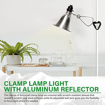 Simple Deluxe Clamp Lamp Light with 5.5 Inch Aluminum Reflector up to 60 Watt E26 (no Bulb Included) 6 Feet 18/2 SPT-2 Cord, 1-Pack