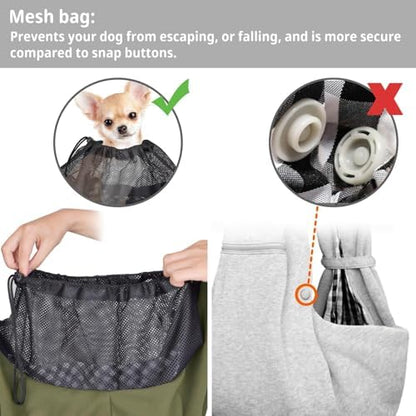 CUBY Adjustable Dog Cat Sling Carrier with Padded Hard Bottom Pet Carrier Sling Soft Carrying Puppy Bag for Small Dogs Cats Outdoor Travel(Green)