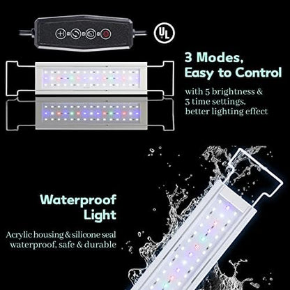 LAQUAL Rimless Glass Aquarium Starter Kit (3 Gal), Ultra Clear Low Iron Glass Fish Tank Set, Small Beta Fish Tank & Filter with Surface Skimmer & 3-Mode LED Light