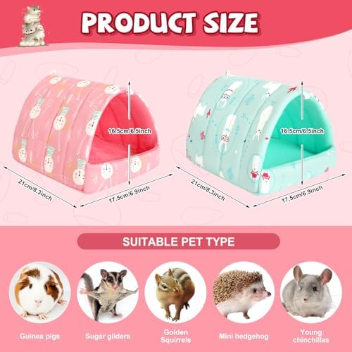 UPINS 2 Pack Guinea Pig Bed, Guinea Pig Hideout