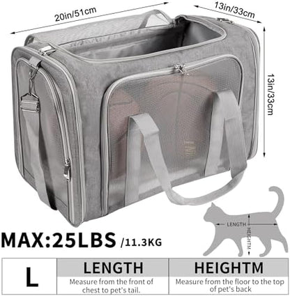 Soft-Sided Cat/Dog/Pet Carrier, Collapsible Pets Travel Carriers