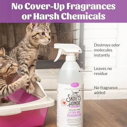 SKOUT'S HONOR Professional Strength Cat Litter Box Deodorizing Spray, 35 oz