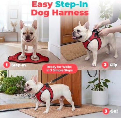 Voyager Step-in Air Dog Vest Harness - Red/Black Trim, Medium