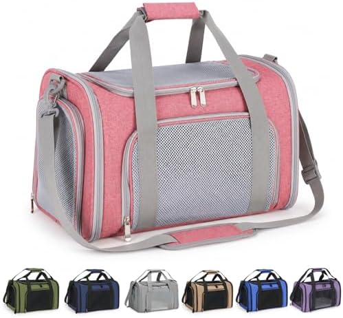 Pet Carrier for Cats and Small Dogs Up to 15 lb, Pink, Medium